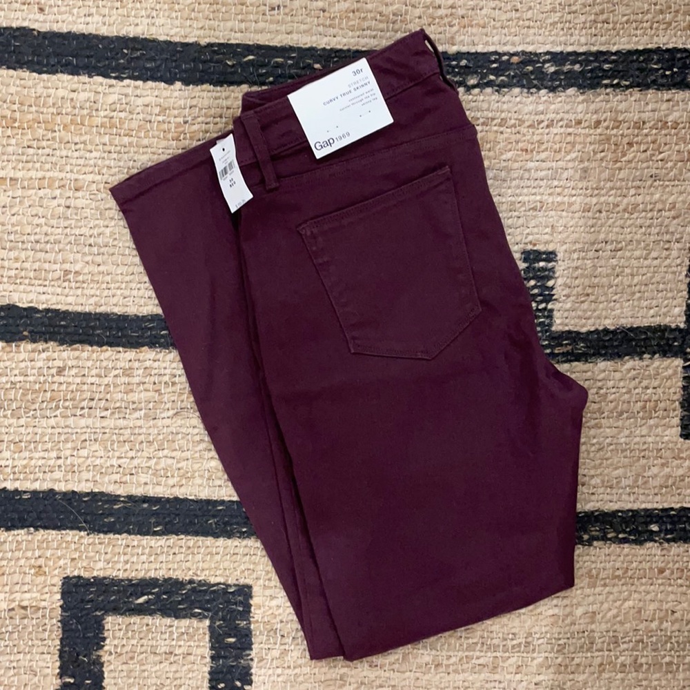 Gap curvy stretch dark burgundy jeans